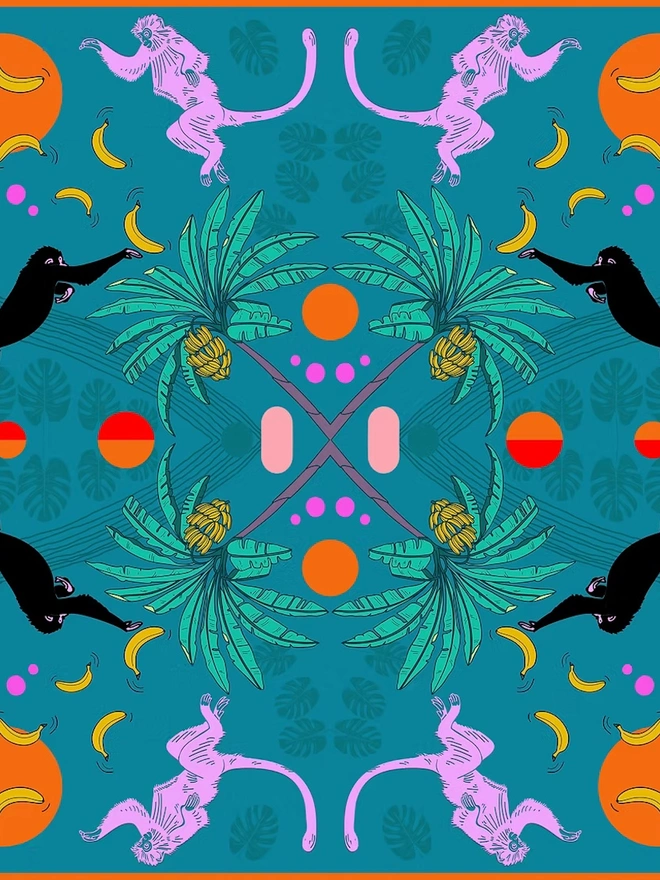 'Midnight Jungle' Silk Scarf