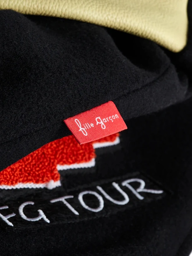 Awesome Letterman Black Front Zip Jacket 