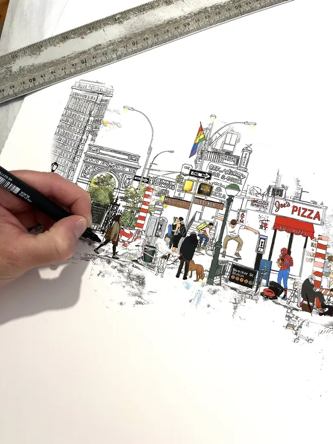 London To New York Panoramic View 2022 Print