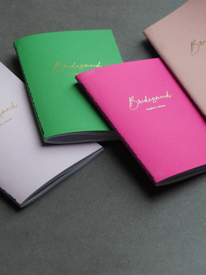 personalised bridesmaid notebooks