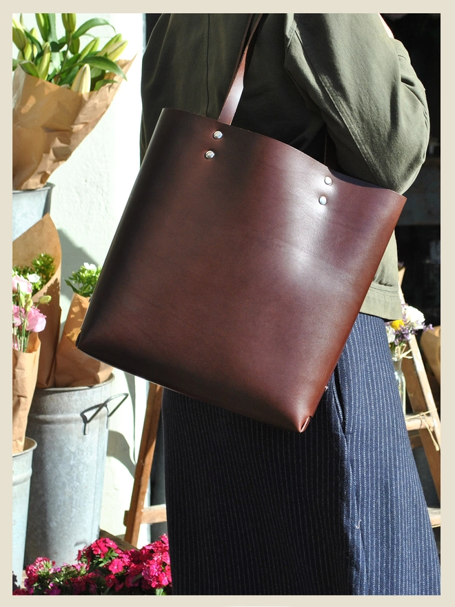 Chestnut Leather Adventure Everyday Tote 