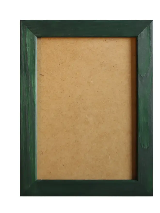 evergreen empty flat wood picture frame