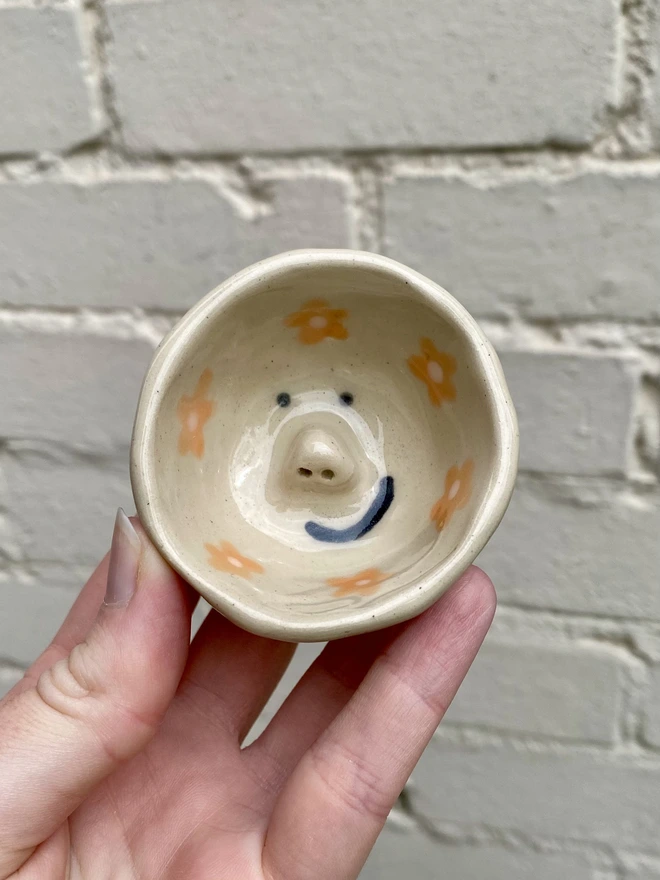 orange flower trinket bowl
