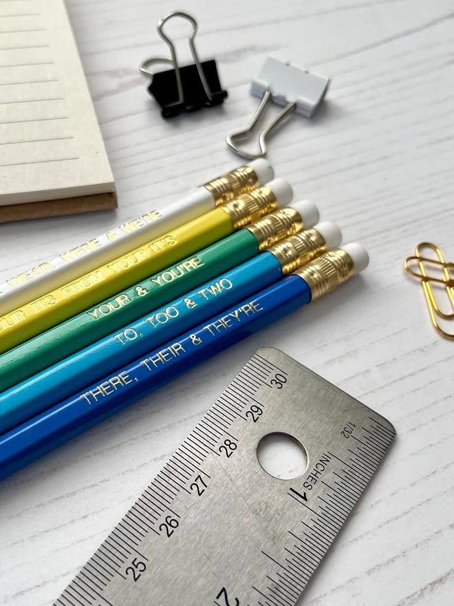 Grammar Pencils For Language Lovers (Set Of 5)