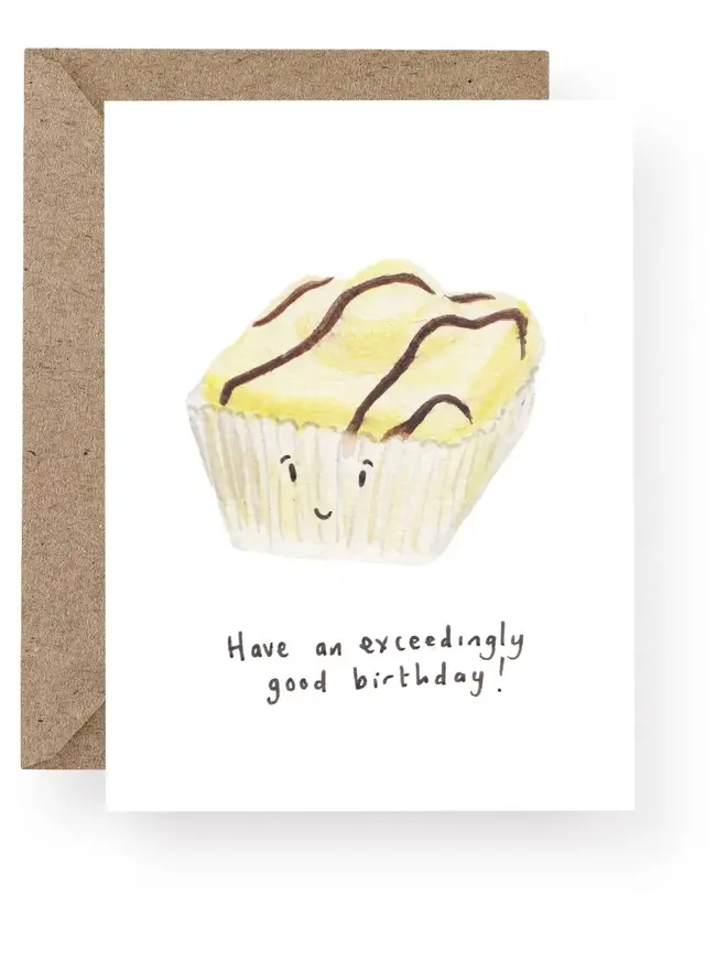 French Fancy Yellow  Birthday, blank inside greeting cards