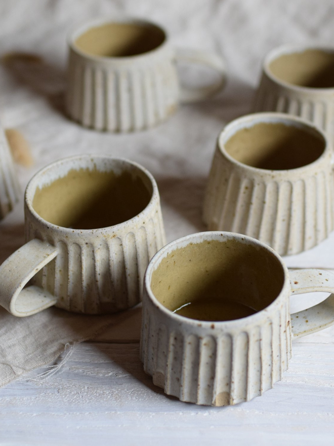 stoneware ridged mug