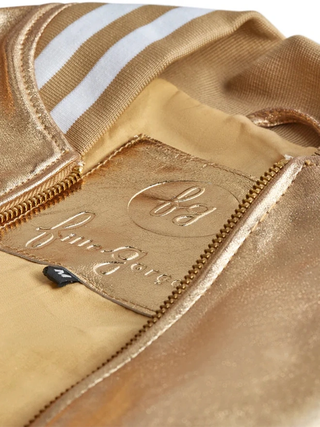 The Stardust Gold Nappa Leather Bomber Jacket