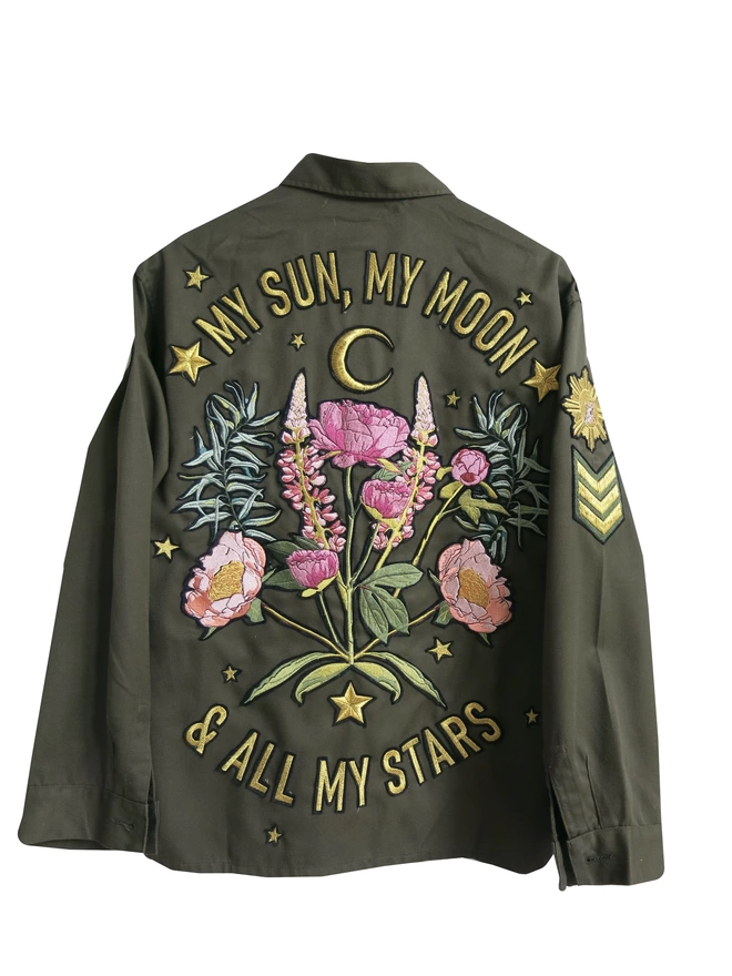 Boho embroidered army jacket