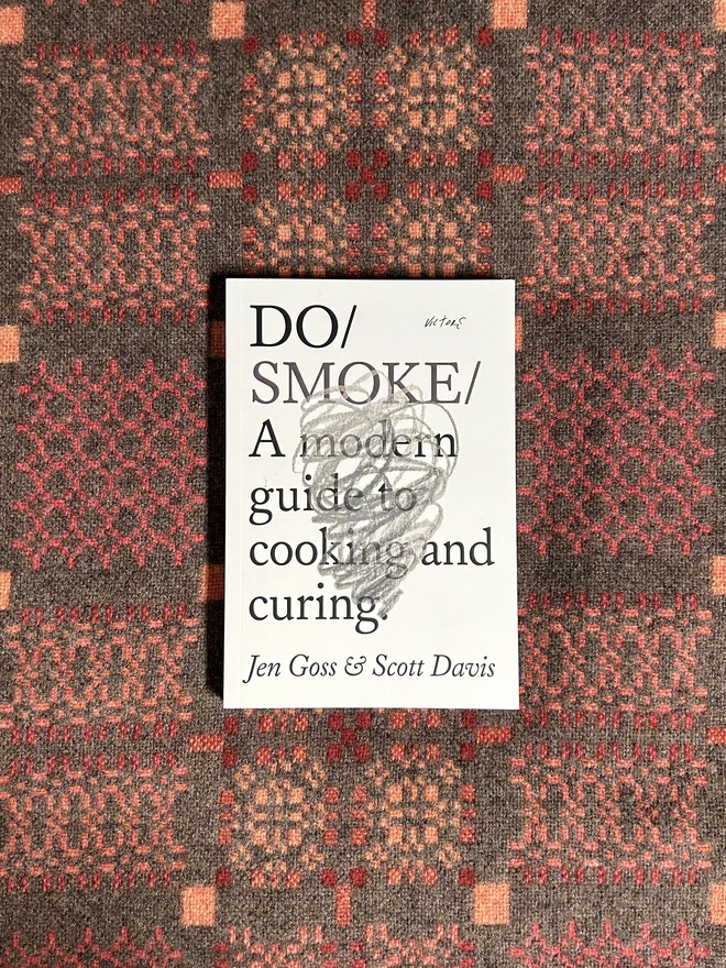 Book on patterned wool blanket