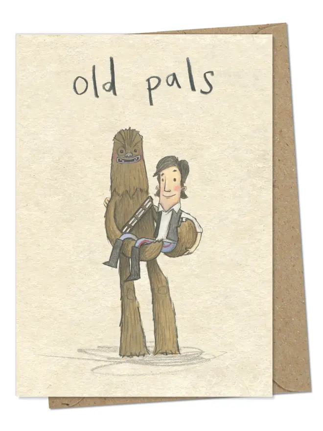 old pals chewbacca hans solo star wars card