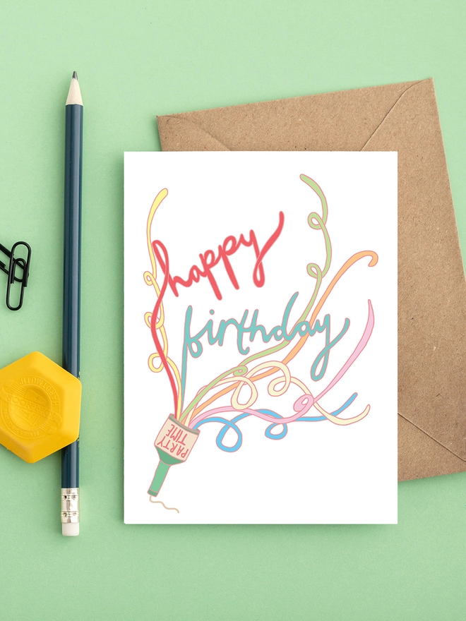 Bright and colourful gender neutral birthday card 