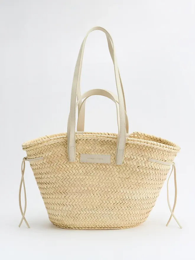 Pampelonne Maxi Crème Palm Leaf Basket