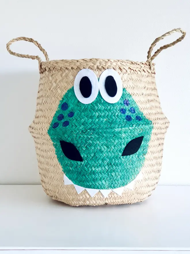 Green Dinosaur Belly Basket