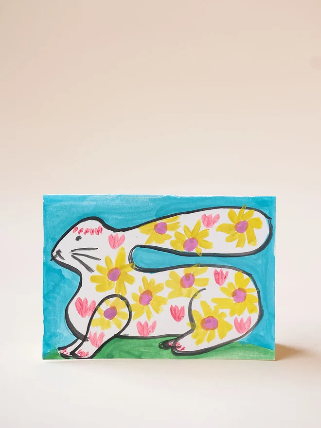 A Spring Tree Mini Art Box bunny card for easter