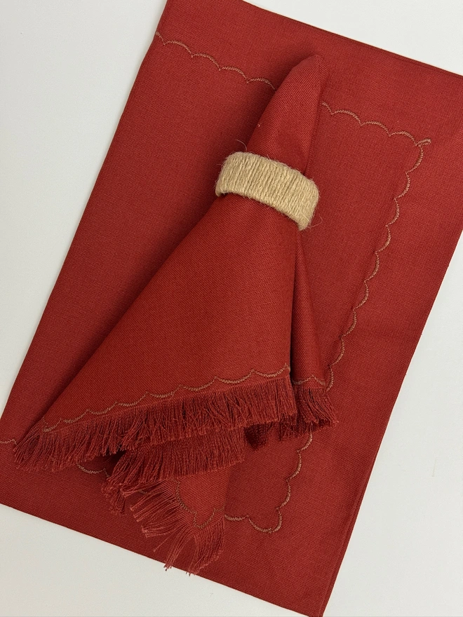 beetroot red napkin
