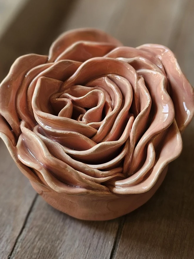 melon pink peach orange salmon wall decor ceramic flowers pottery sculpture art 3d everlasting flowers gift for ceramic lovers collectors