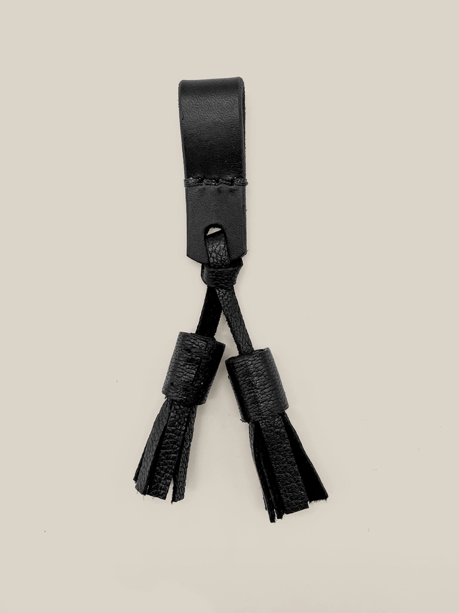 leather black tassels for dog collar