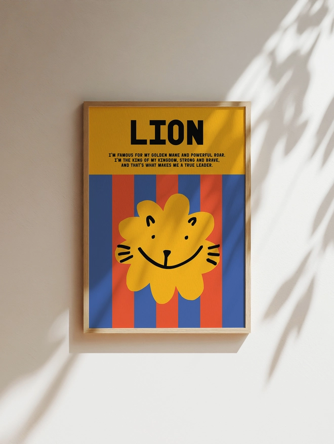 Lion Art print - framed example