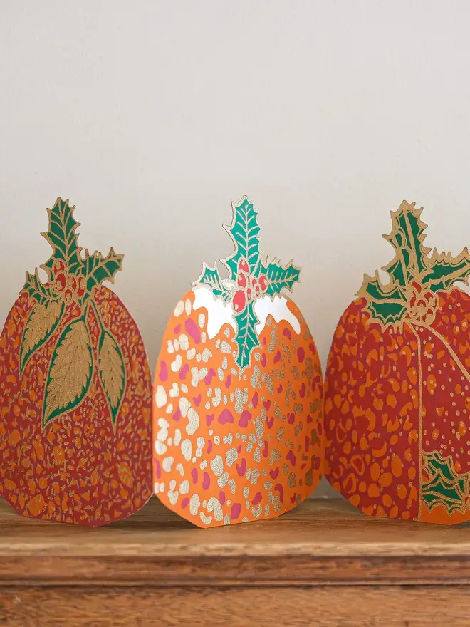 christmas pudding concertina garland