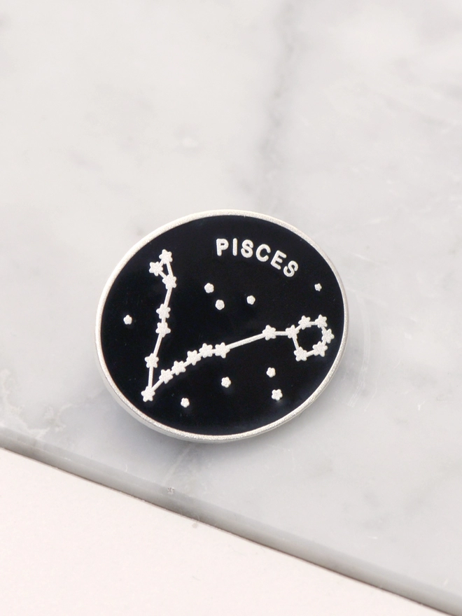 Pisces zodiac enamel pin
