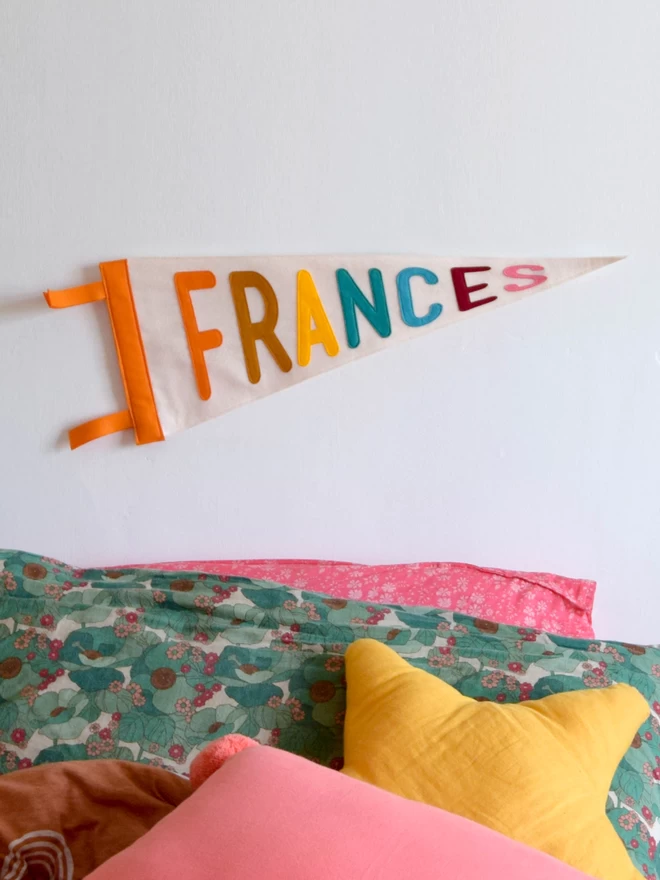 personalised vintage style pennant flag.