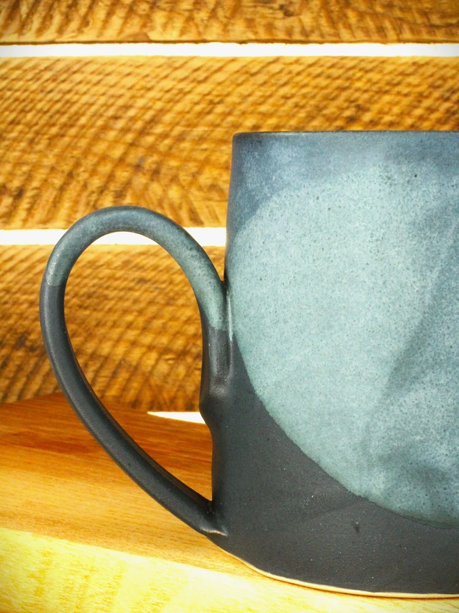 matte grey mug with black bottom