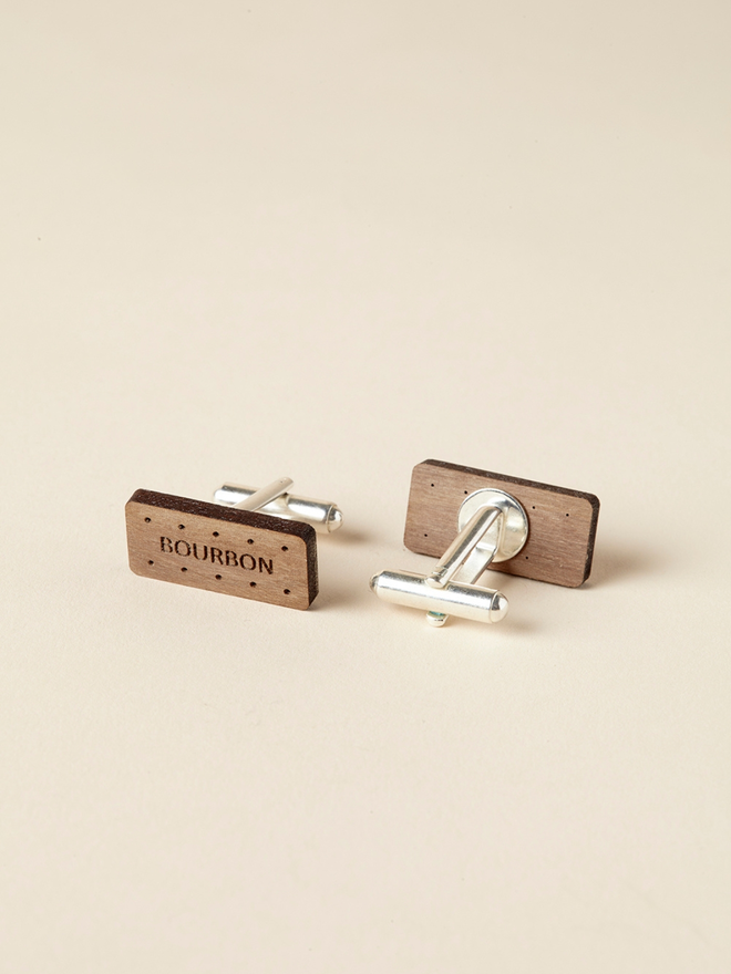 bourbon biscuit cufflinks