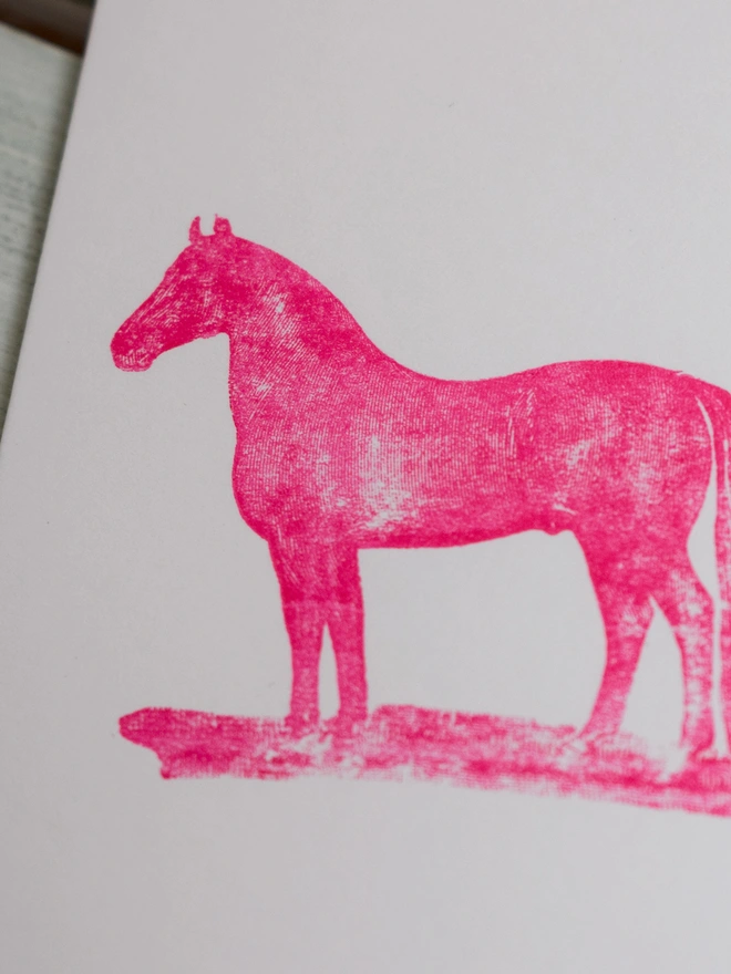 Pink Horse Letterpress Card