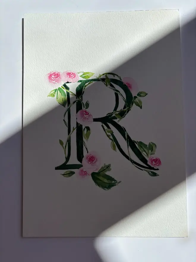 Customised Watercolour Letter Painting 