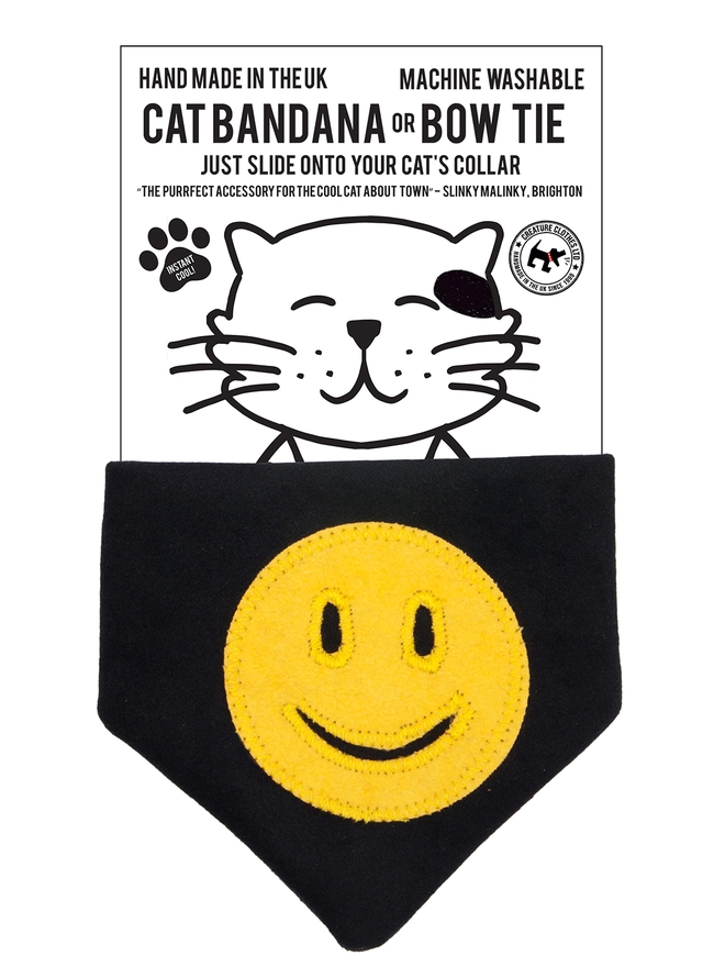 Slip on Cat Bandana - Smiley