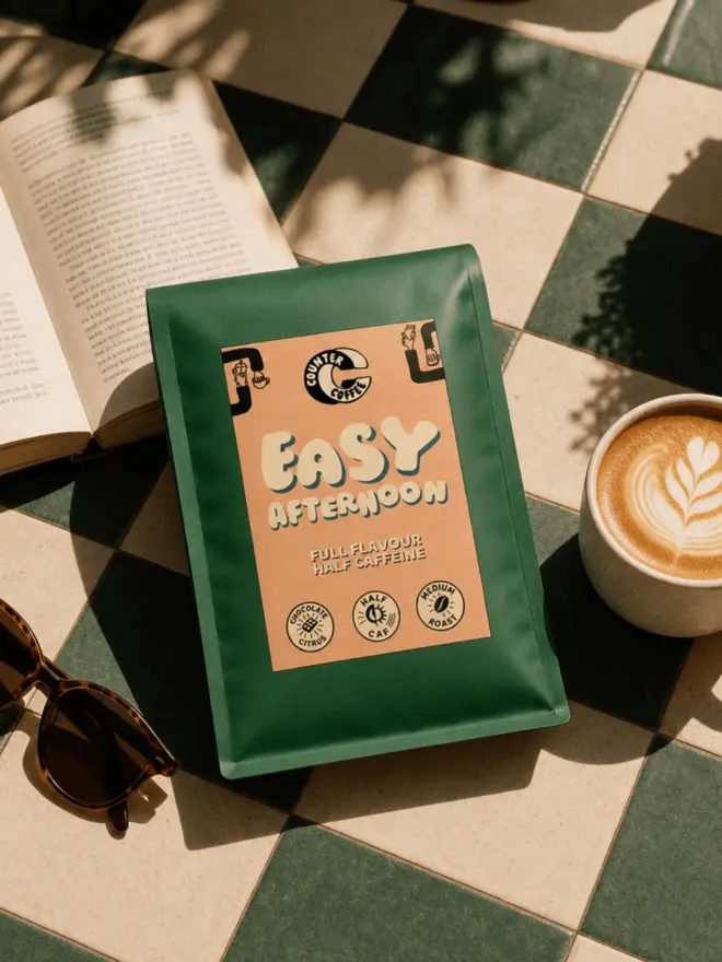 Easy Afternoon. A bag of coffee beans from Counter Coffee.
