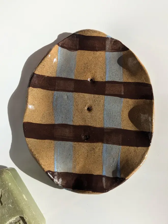 Gingham Wavy Soap Dish