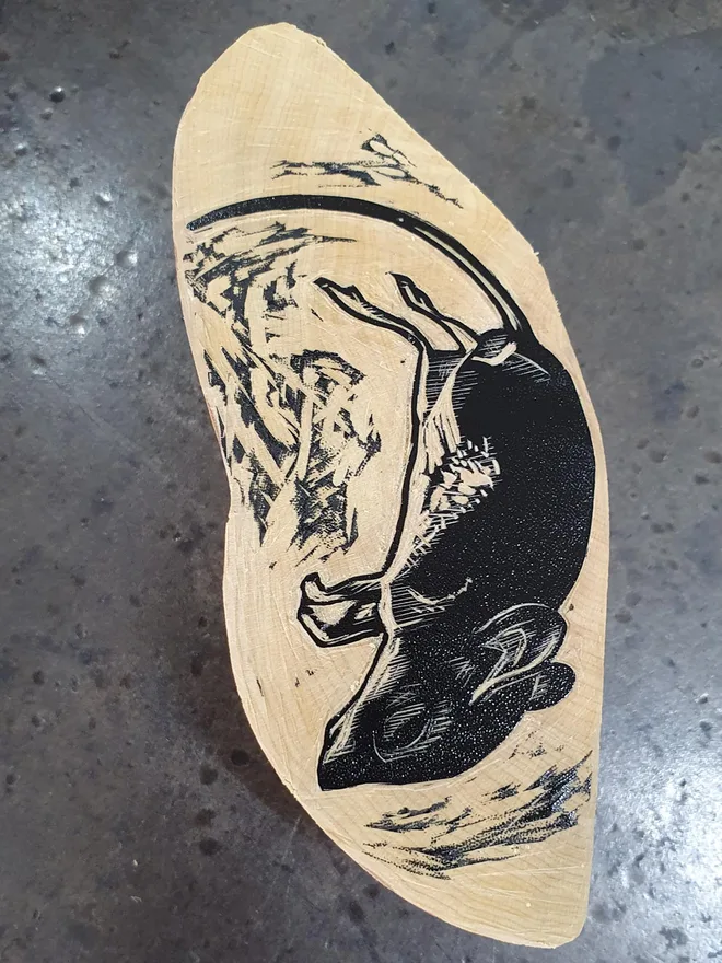 The Shabbiest Possible Mouse wood engraving print block