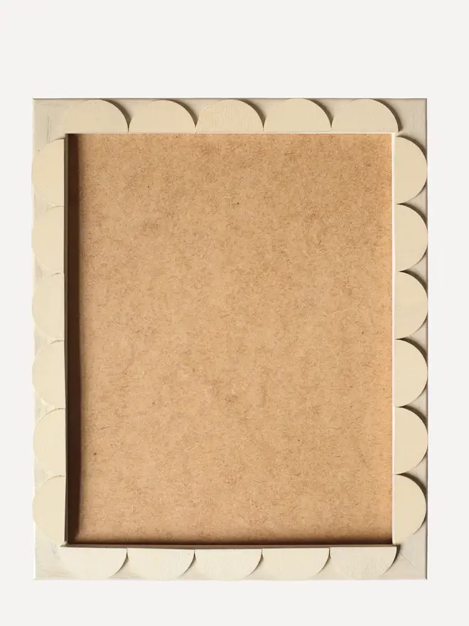 oat stained scallop frame