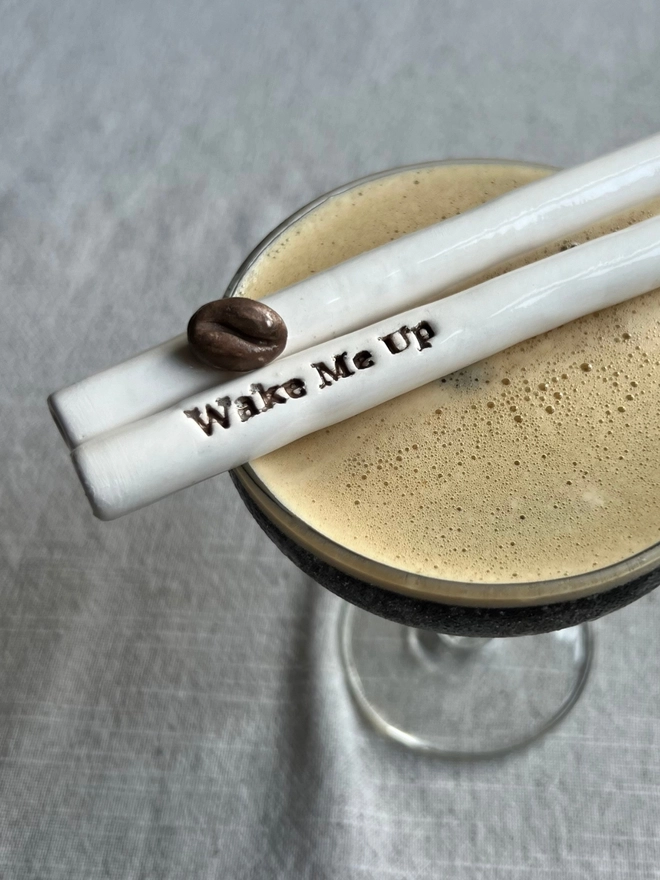 Espresso martini ceramic straws