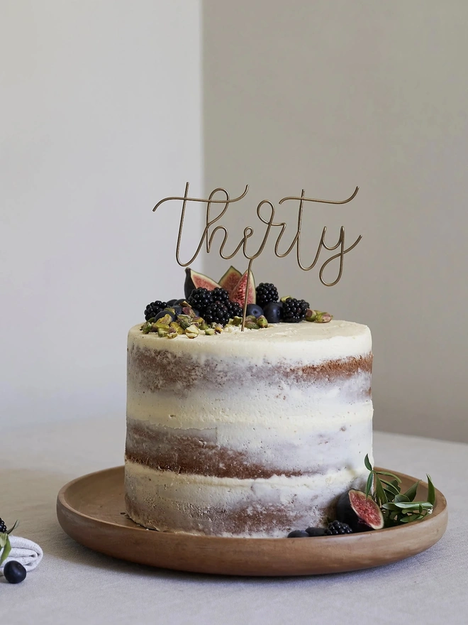 Wire 'Thirty' Birthday Cake Topper