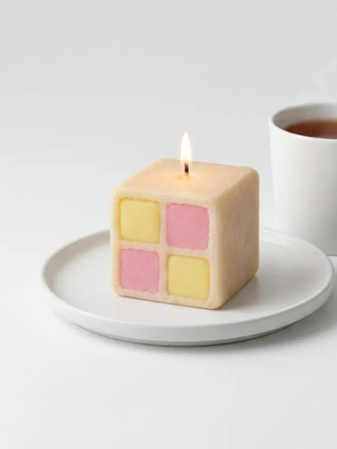 Battenberg Candle on a plate