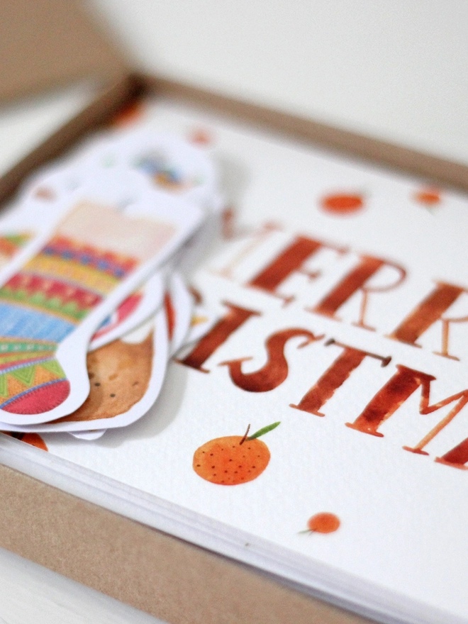 illustrated merry christmas card