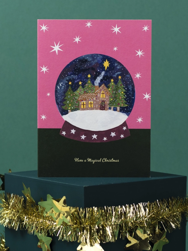 xmas magical globe card