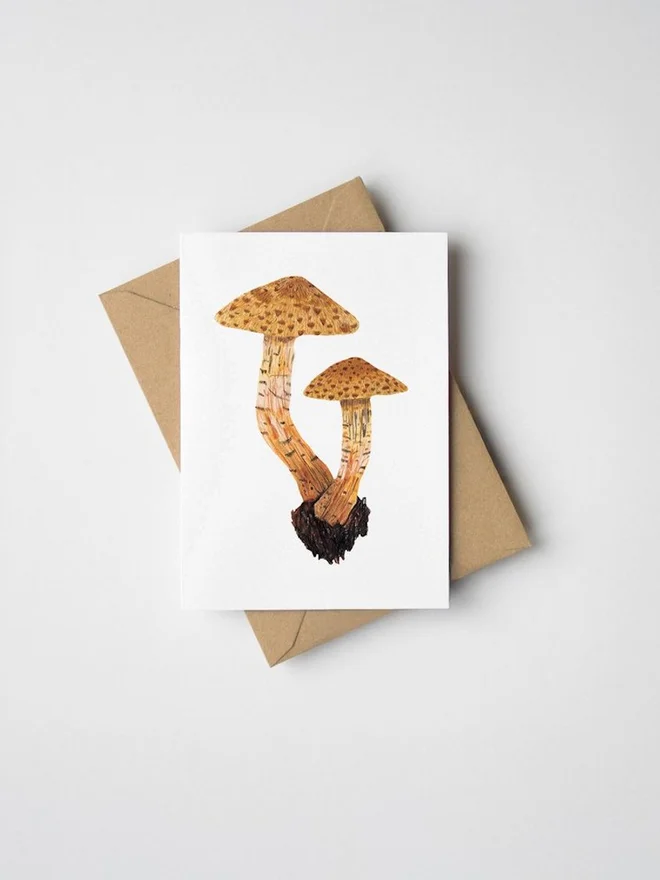 Mini Scalycap Mushroom Greeting Card