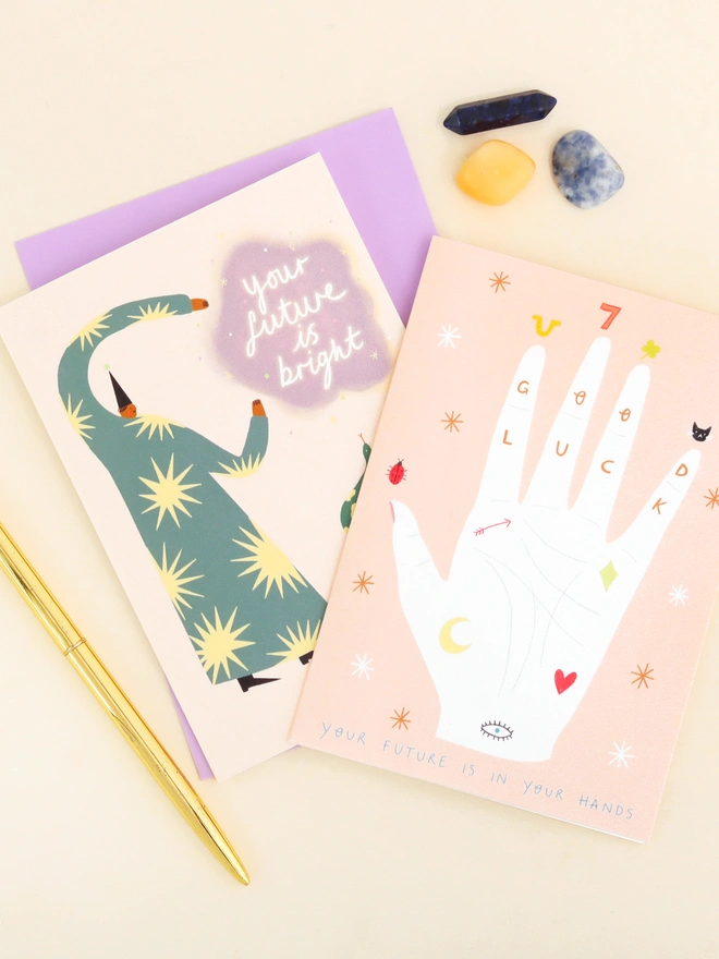 'Good Luck' Palmistry Card