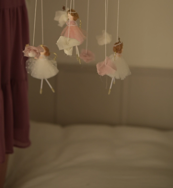 Felt fairy mobile, fairy mobile, crib mobile, nursery décor, baby girl gift, pastel nursery, magical nursery, woodland nursery décor.