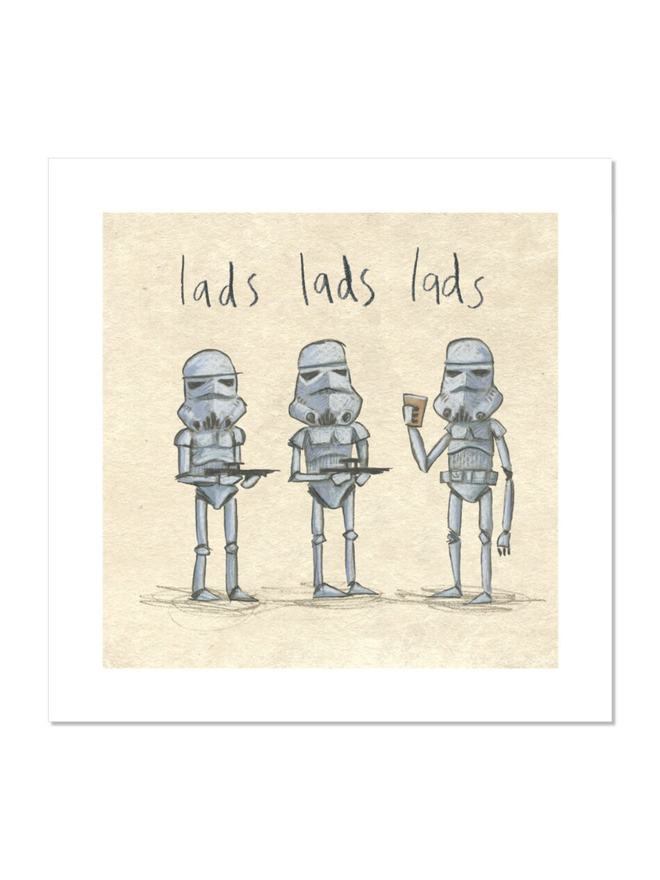 lads storm trooper star wars print