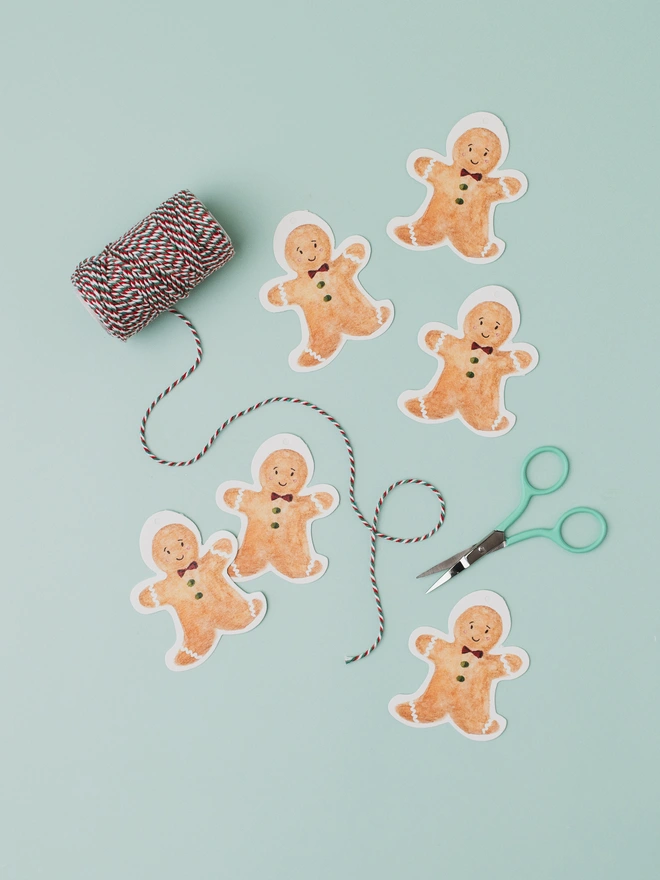 6 Gingerbread Men Gift Tags 