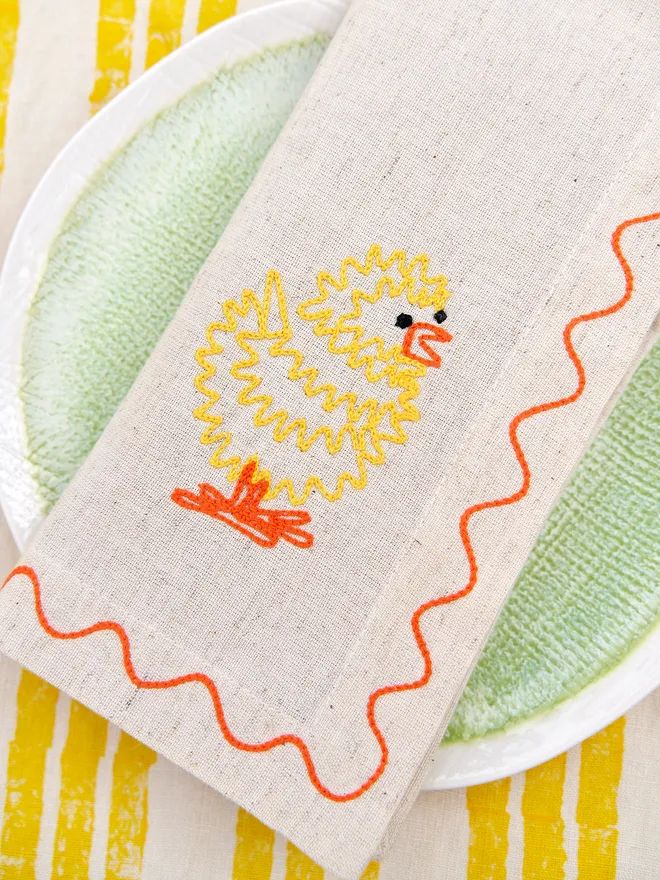 Easter chick napkin