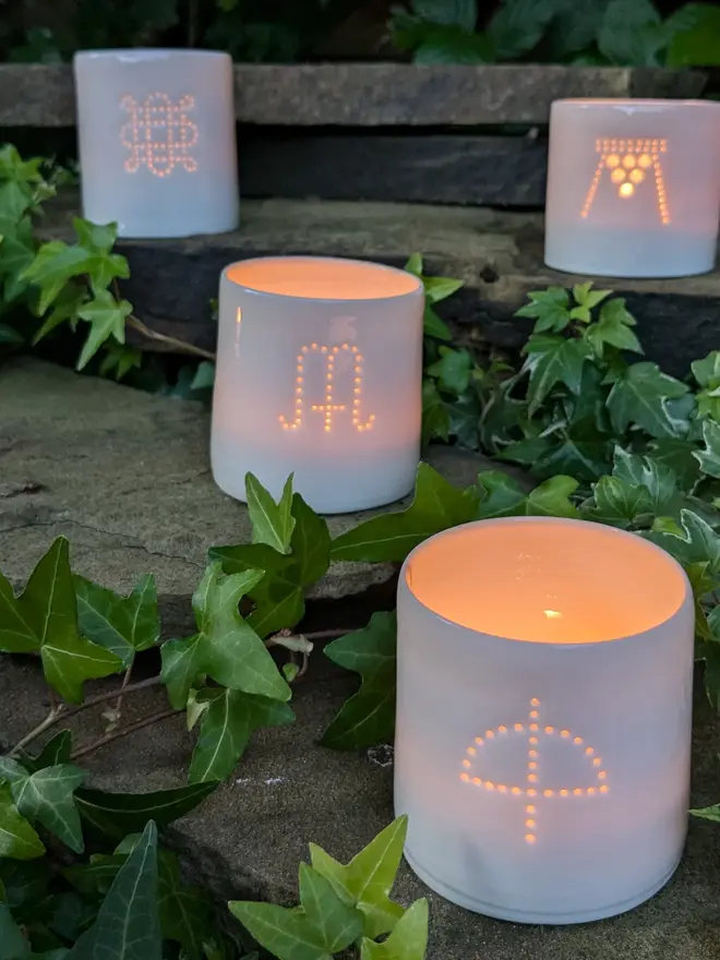 wheel of the year tealight holders