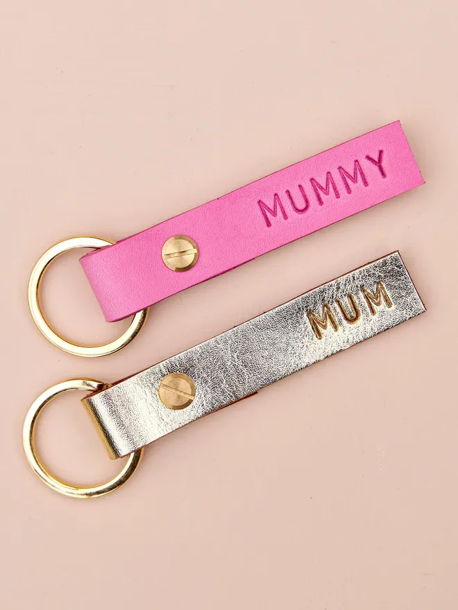 Mummy mum personalised leather keyring