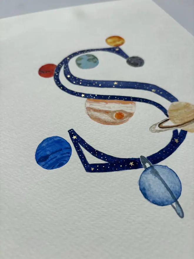 Customised Watercolour Letter Painting 