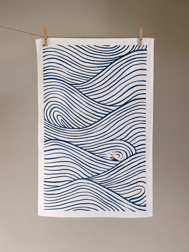 Swimming Stripe Tea Towel