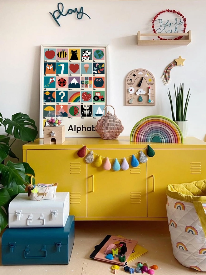 illustrated alphabet wall print 
